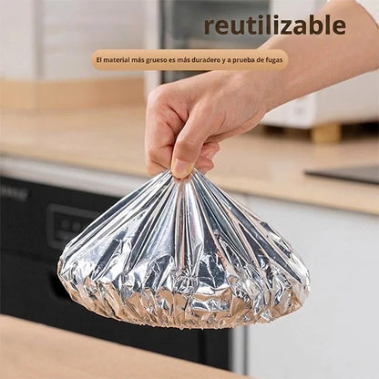 Pack x100 Fundas Aislantes Reutilizables De Alumino Para Contenedor Comida