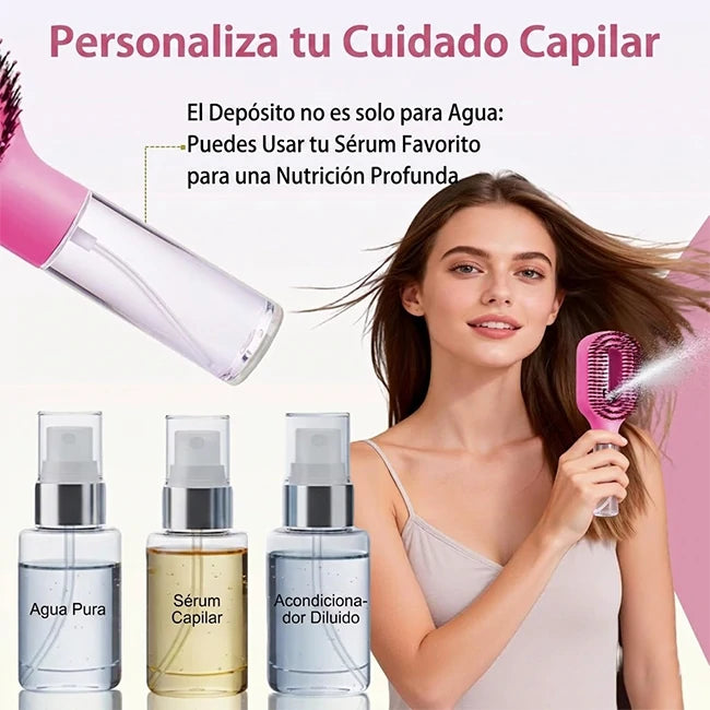 Cepillo Desenredante 2 En 1 Con Spray Integrado