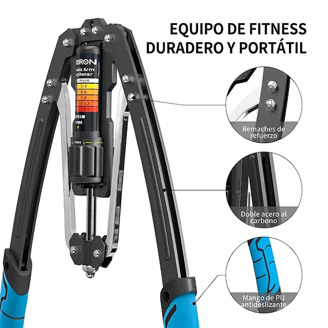 Entrenador Hidráulico Portátil Para Brazo Y Pecho Ajustable
