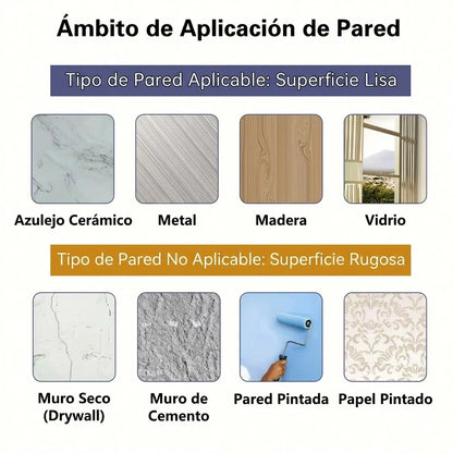 Pack x30 Gancho Adhesivo Pared Con Clip De Soporte Ajustable