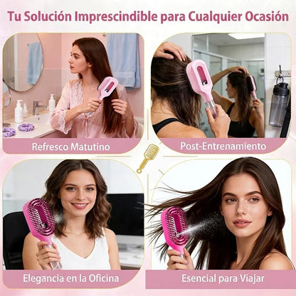 Cepillo Desenredante 2 En 1 Con Spray Integrado