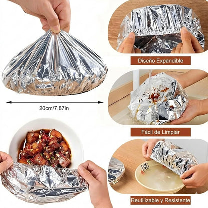 Pack x100 Fundas Aislantes Reutilizables De Alumino Para Contenedor Comida