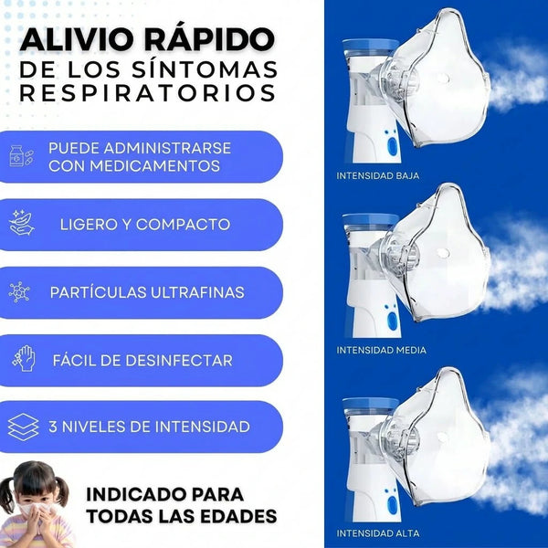 Nebulizador Inalámbrico Ultrasónico ORZEL Con Tecnología MESH y Doble Fuente de Energía