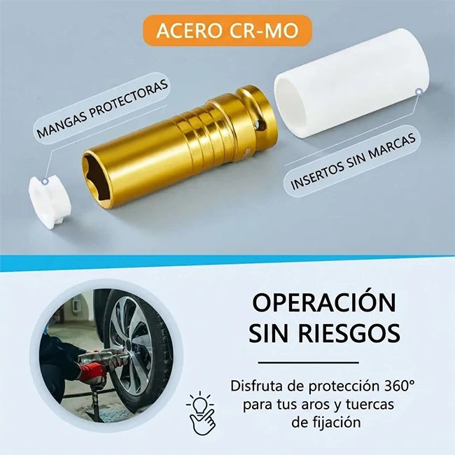 Set x5 Copas 1/2 Con Funda Protectora De Cerámica Rines de Lujo
