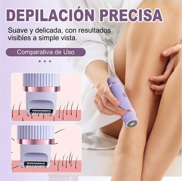 Recortadora Íntima 2 en 1 Doble Cabezal Con Depilación Facial y Corporal Seco/Húmedo