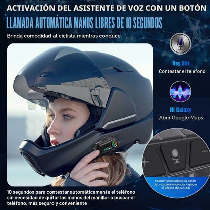 Pack x2 Intercomunicador Bluetooth Para Casco Moto Resistente Al Agua