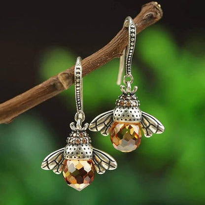 Aretes Colgantes Honey Bee Plata 925