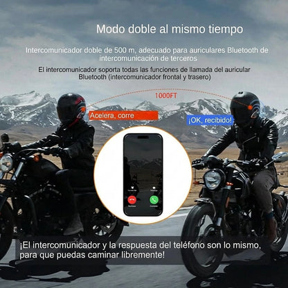Pack x2 Intercomunicador Bluetooth Para Casco Moto Resistente Al Agua