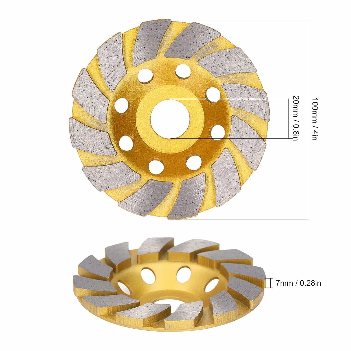 Pack x5 Disco Abrasivo 4” Diamante Para Concreto Piedra Metal