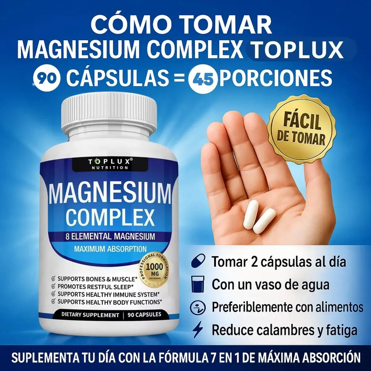 Suplemento Elemental Complejo Magnesio 8 En 1