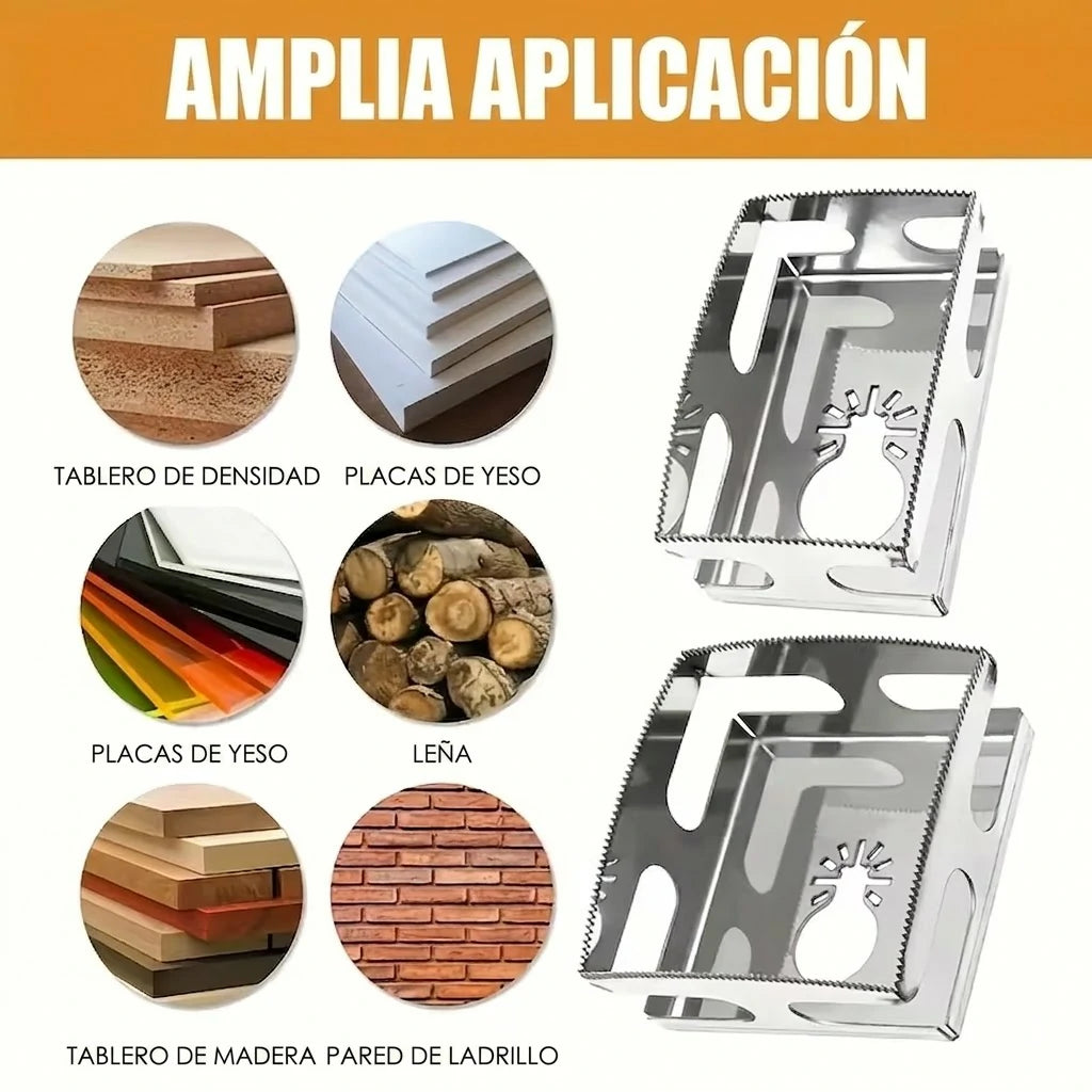 Pack x2 Cortadores De Ranura Cuadrada Y Rectangular Para Cajas Eléctricas
