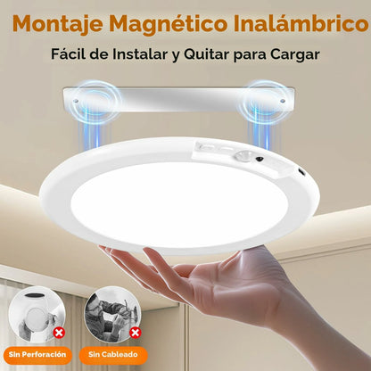 Lámpara De Techo Recargable A Control Remoto Fijación Magnética