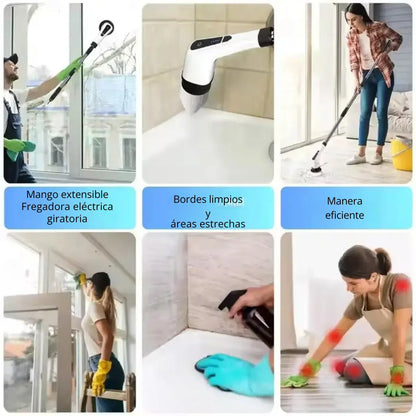 Cepillo Eléctrico Inalámbrico Limpieza Extensible 9 En 1