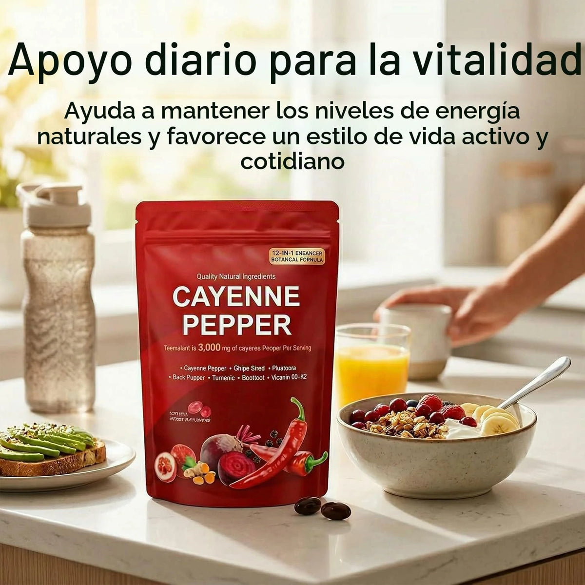 Suplemento Pimienta De Cayena 12 En 1 Cápsulas Blandas