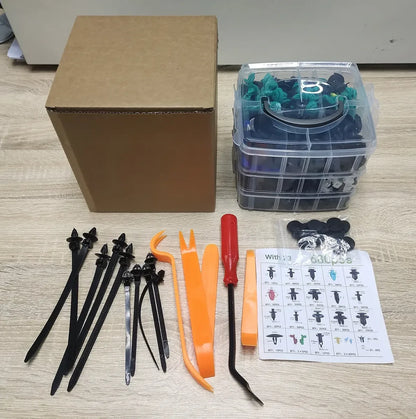 Kit Automotriz 680 Piezas De Retención Clips + Extractores