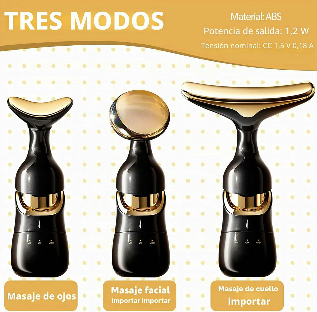 Masajeador Facial Antiarrugas 3 En 1 GRATIS Pala Limpiadora Ultrasónica