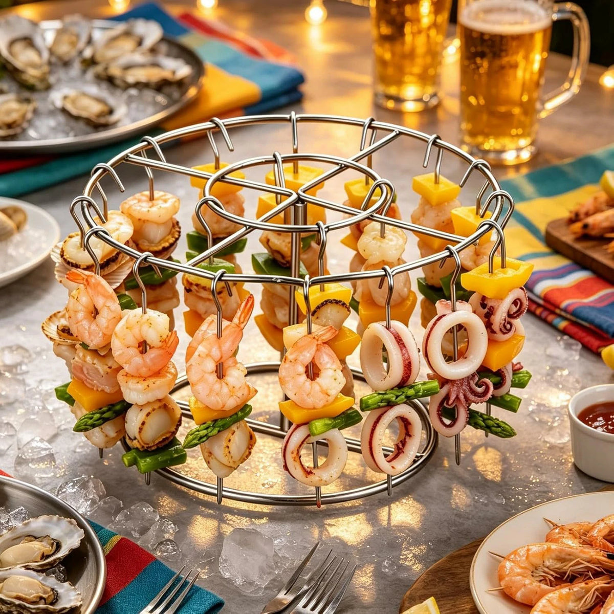 Pack X2 Soporte Vertical Brochetas Para Freidora De Aire