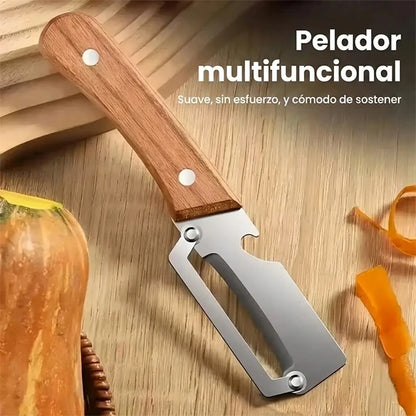 Kit x5 Pelador Multi Funcional De Frutas Y Verduras Acero Inoxidable