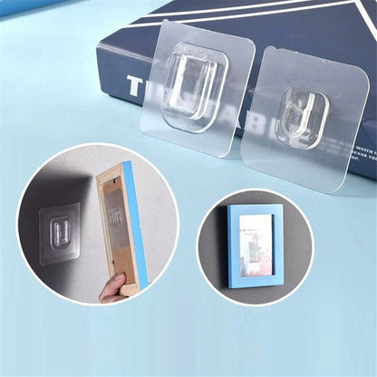 Pack x100 Ganchos Adhesivos Transparentes De Pared Doble Cara