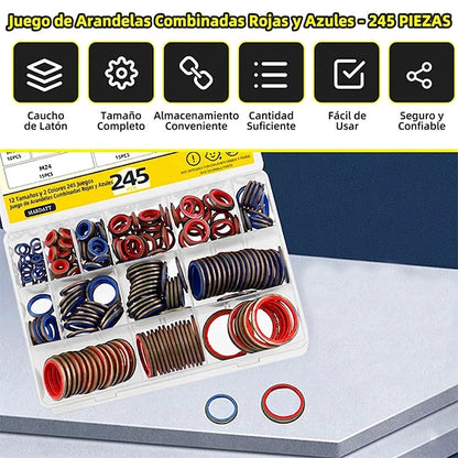 Kit 245 Piezas Arandelas Selladoras Surtidas 12 Tamaños