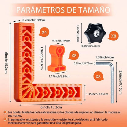 Kit Abrazaderas Ángulo Recto Para Esquina 15 Cm Carpintería
