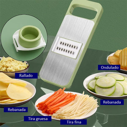 Cortador, Picador Y Rebanador De Alimentos Acero Inoxidable 5 en 1