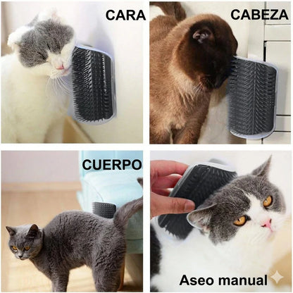 Pack 4 Cepillos Rascadores Esquineros de Automasaje Y Limpieza Para Gatos