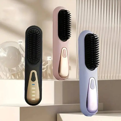 Cepillo Alisador Profesional De Cabello Recargable USB 4 Niveles De Calor