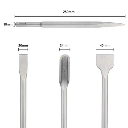 Set x4 Brocas Cinceles SDS Plus Martillo Eléctrico