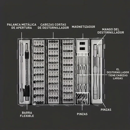 Kit 128 Piezas Destornilladores De Precisión Estuche Organizador