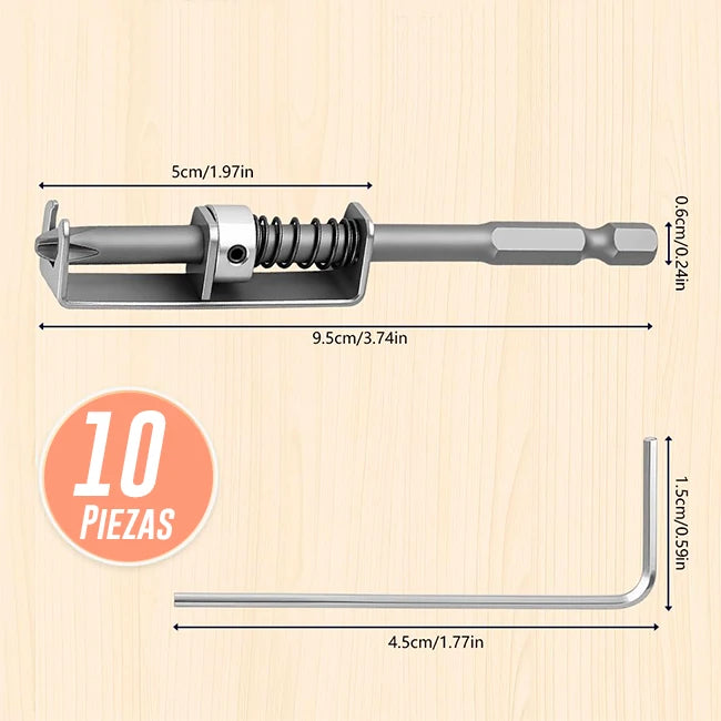 Pack x10 Punta Destornilladora Para Taladro Con Soporte Para Tornillo