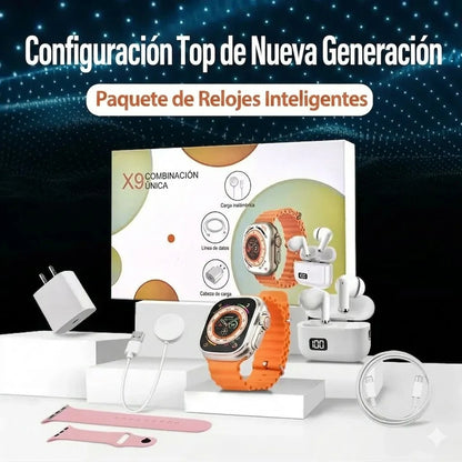 Combo Reloj Ultra Inteligente X9 Con Auriculares Inalámbricos