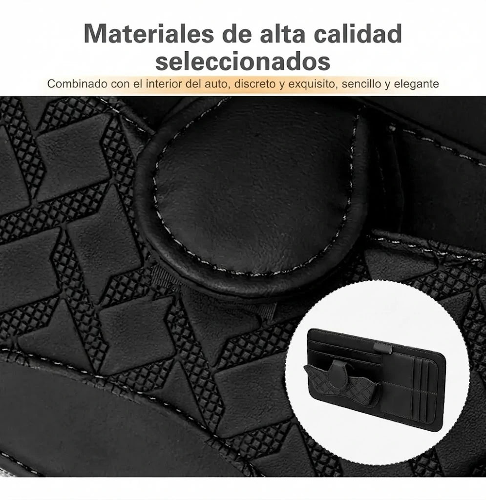 Organizador de Visera Carro Con Clip de Lentes y Bolsillos Para Documentos / Tarjetas