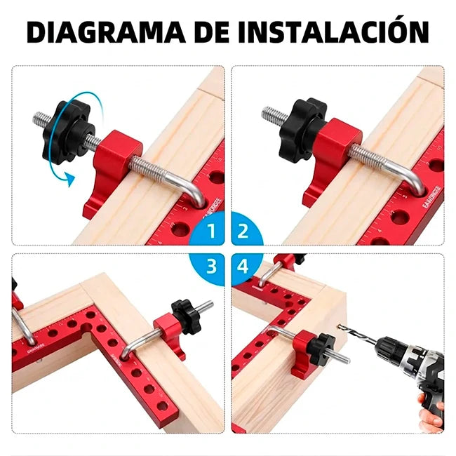 Kit Abrazadera De Sujeción A 90° Para Carpintería