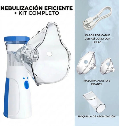 Inhalador de Vapor Ultrasónico Portátil Inalámbrico Niños y Adultos