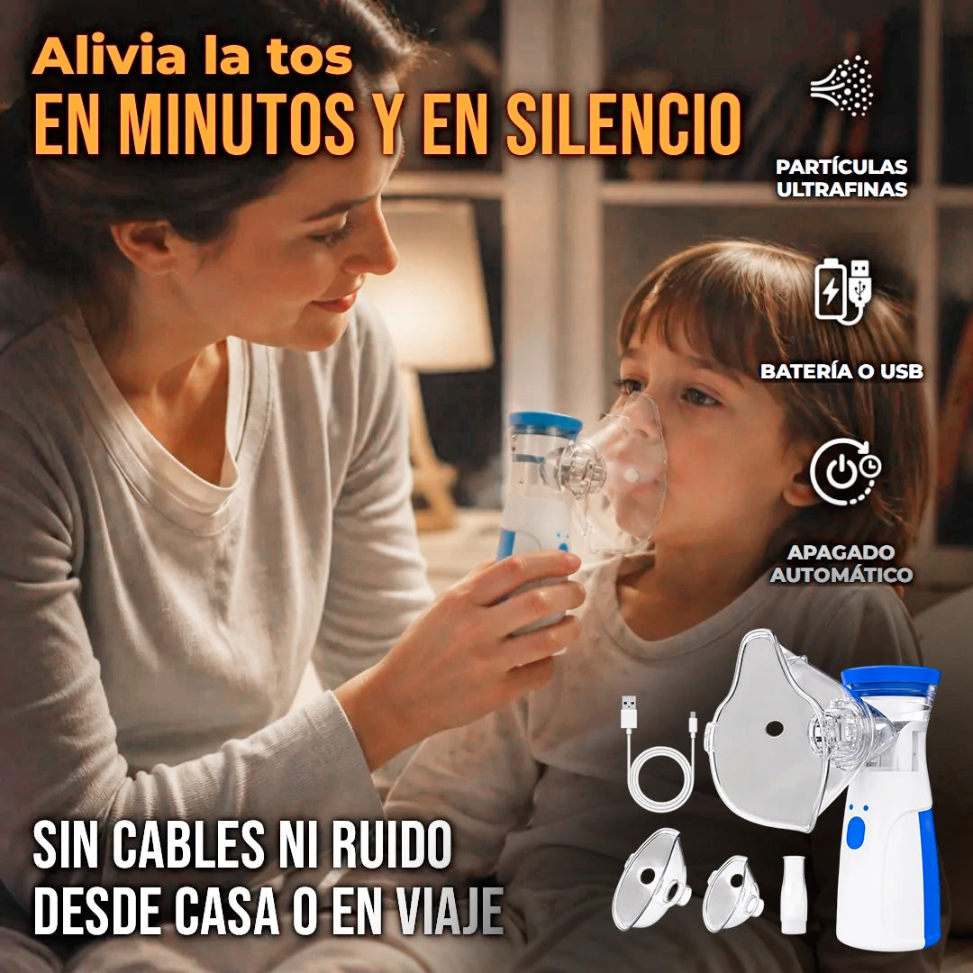 Inhalador de Vapor Ultrasónico Portátil Inalámbrico Niños y Adultos