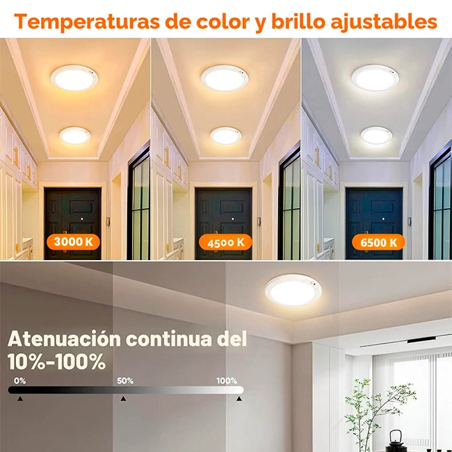 Lámpara De Techo Recargable A Control Remoto Fijación Magnética