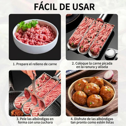 Máquina Molde Para Albóndigas Tres Compartimentos