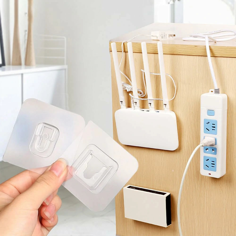 Pack x100 Ganchos Adhesivos Transparentes De Pared Doble Cara