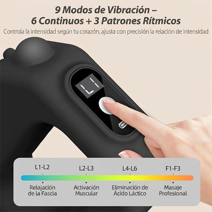 Anillo Vibrador Recargable Con Cinturón Masaje Profundo 6 Intensidades