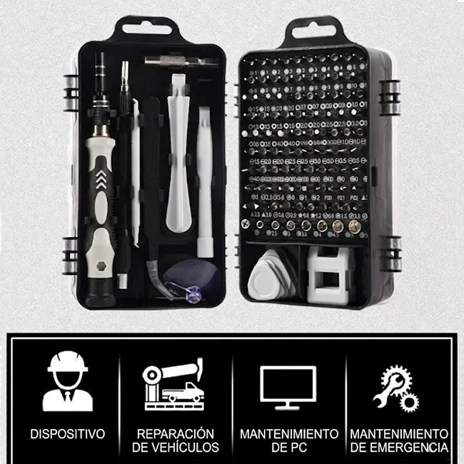 Kit 115 En 1 Destornilladores de Precisión Electrónica Con Estuche