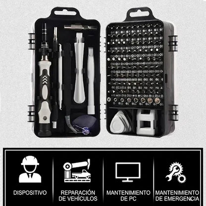 Kit 115 En 1 Destornilladores de Precisión Electrónica Con Estuche