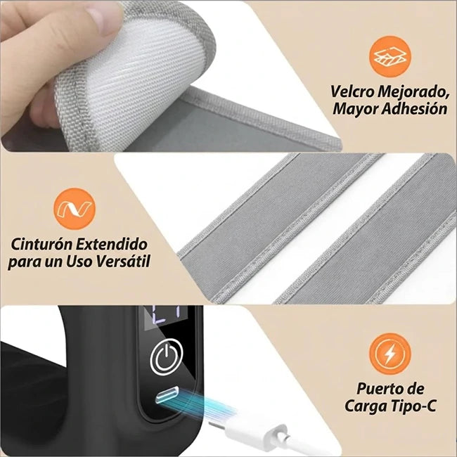 Anillo Vibrador Recargable Con Cinturón Masaje Profundo 6 Intensidades