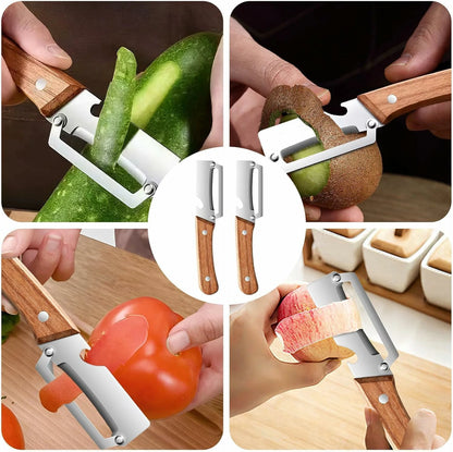 Kit x5 Pelador Multi Funcional De Frutas Y Verduras Acero Inoxidable
