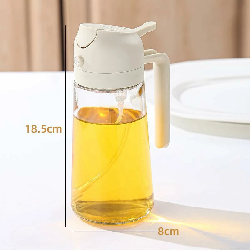 Pack x2 Dispensador 2 en 1 de Aceite — Rociador y Vertedor de Vidrio