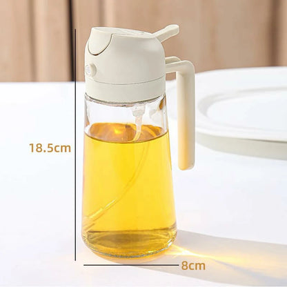 Pack x2 Dispensador 2 en 1 de Aceite — Rociador y Vertedor de Vidrio