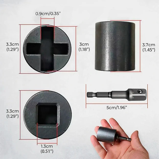 Set x3 Dado Adaptador Universal Gato Mecánico Llave Impacto Y Taladro