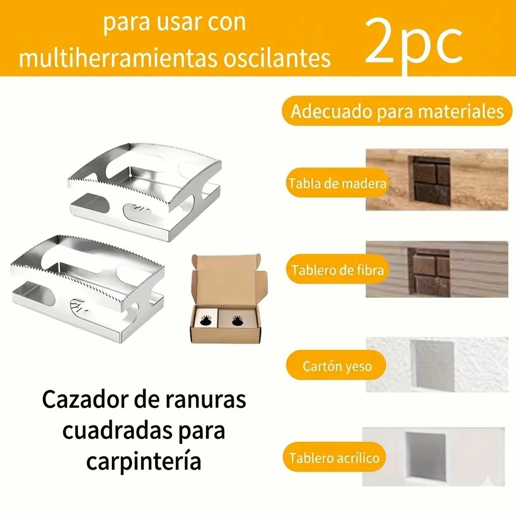 Pack x2 Cortadores De Ranura Cuadrada Y Rectangular Para Cajas Eléctricas