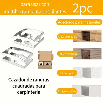 Pack x2 Cortadores De Ranura Cuadrada Y Rectangular Para Cajas Eléctricas