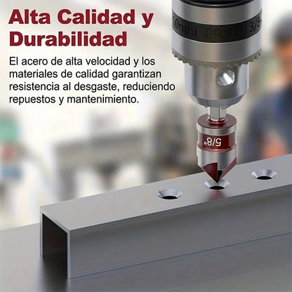 2 Sets x5 Brocas Avellanadoras Madera Plástico Metal Vástago Hexagonal
